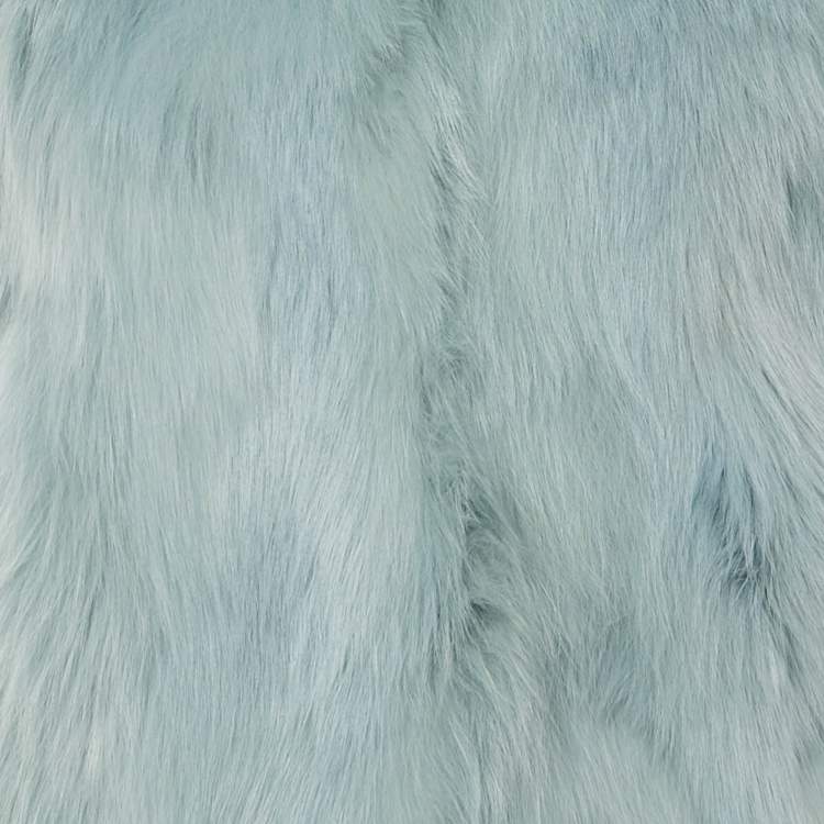 Pre Owned Diane Von Furstenberg Blue Fox Fur Neo Vest M