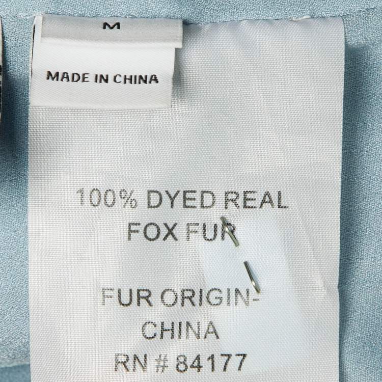 Pre Owned Diane Von Furstenberg Blue Fox Fur Neo Vest M