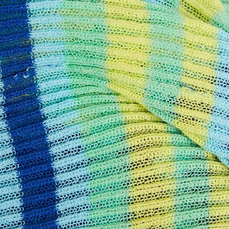 Pre Owned Diane Von Furstenberg Multicolor Striped Knit Long Sleeve Top S