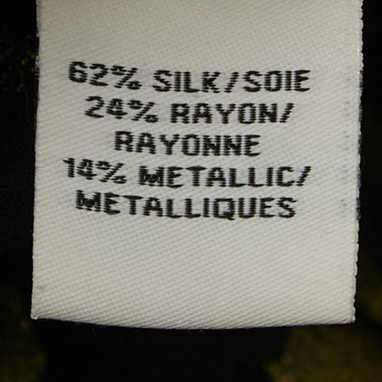 Pre Owned Diane Von Furstenberg Black Jacquard Silk Gilmore Smooth Cat Sher Blouse M