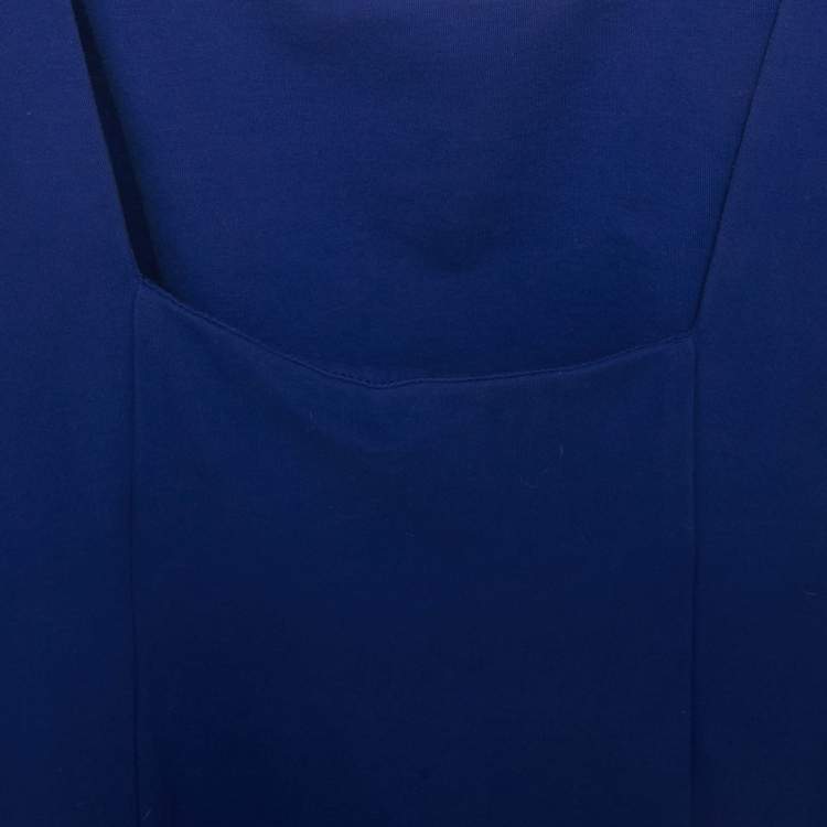 Pre Owned Diane Von Furstenberg Blue Jersey Mini Dress M