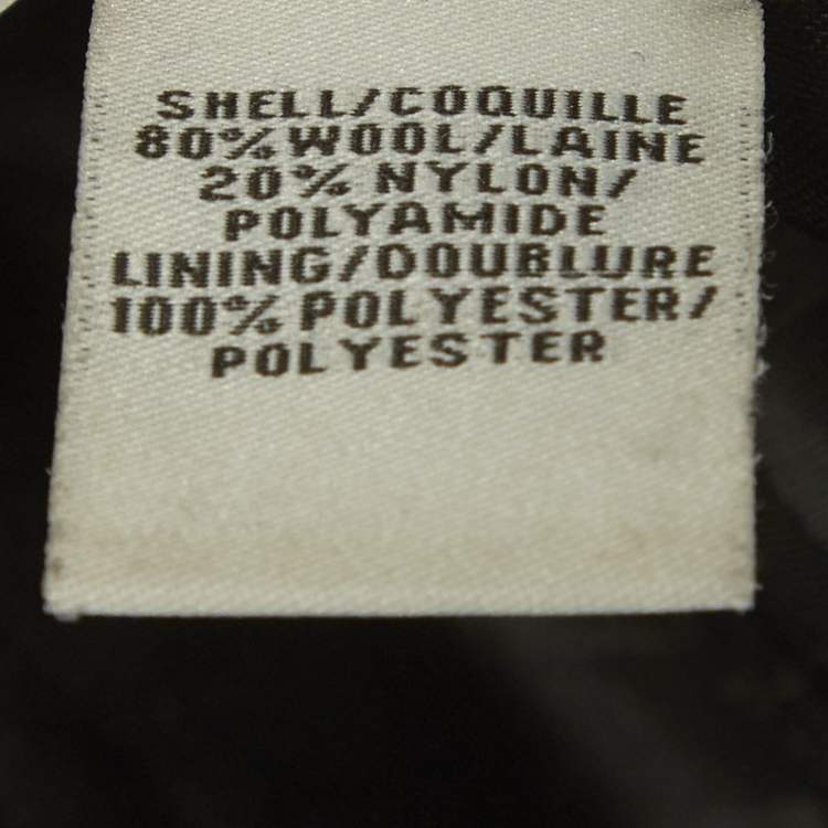 Pre Owned  Diane Von Furstenberg Black Wool Open Front Trench Coat S 