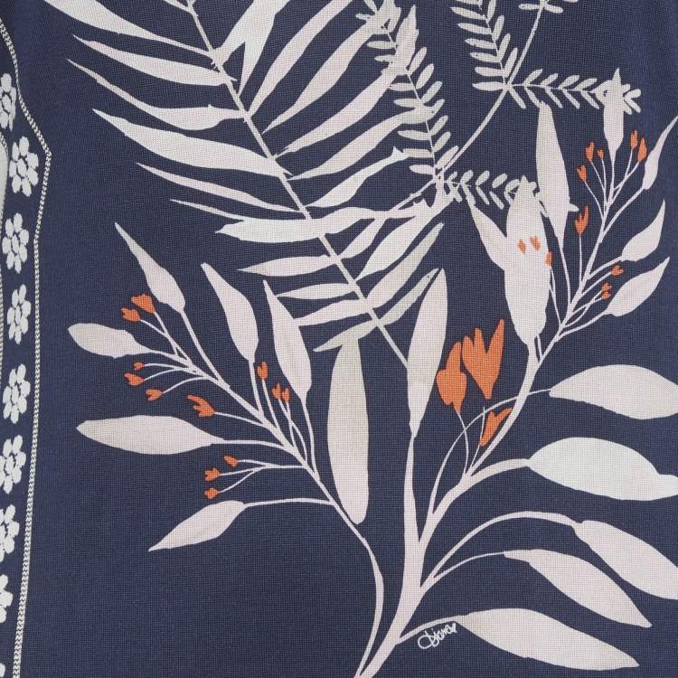 Pre Owned Diane Von Furstenberg Navy Blue Silk Jersey Reina Long Dress M