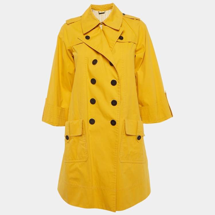 Pre Owned Diane Von Furstenberg Yellow Cotton Lina Lamonte Coat M