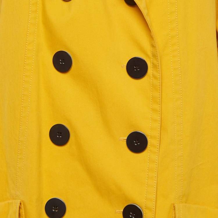 Pre Owned Diane Von Furstenberg Yellow Cotton Lina Lamonte Coat M