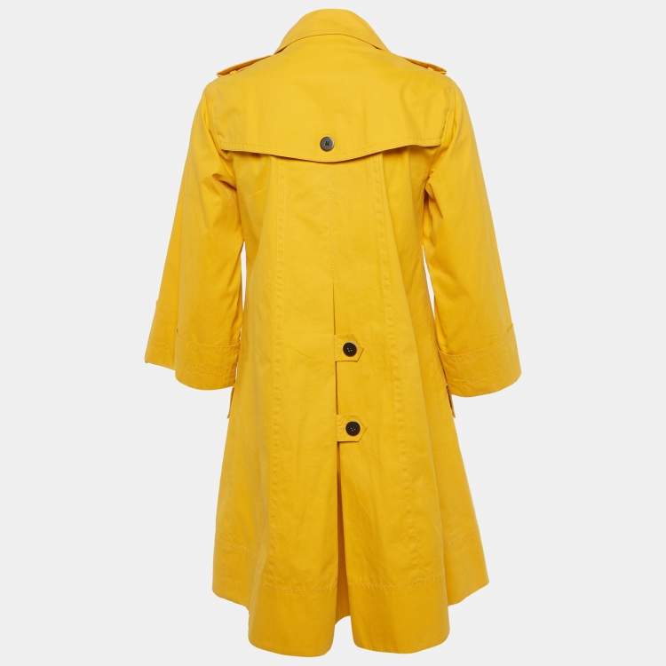 Pre Owned Diane Von Furstenberg Yellow Cotton Lina Lamonte Coat M