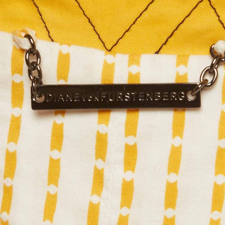 Pre Owned Diane Von Furstenberg Yellow Cotton Lina Lamonte Coat M