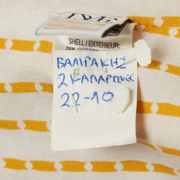 Pre Owned Diane Von Furstenberg Yellow Cotton Lina Lamonte Coat M