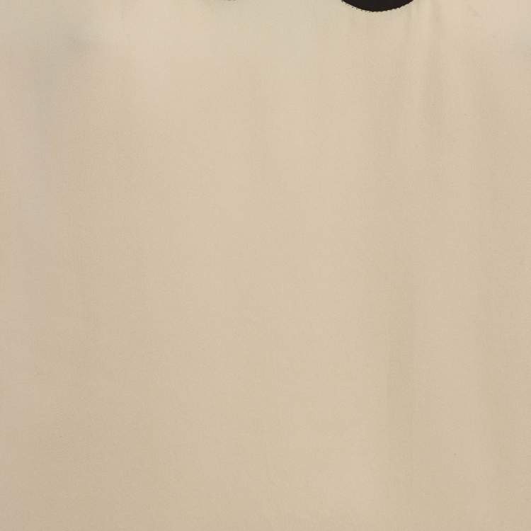 Pre Owned Diane Von Furstenberg Beige Silk Cut-Out Top M