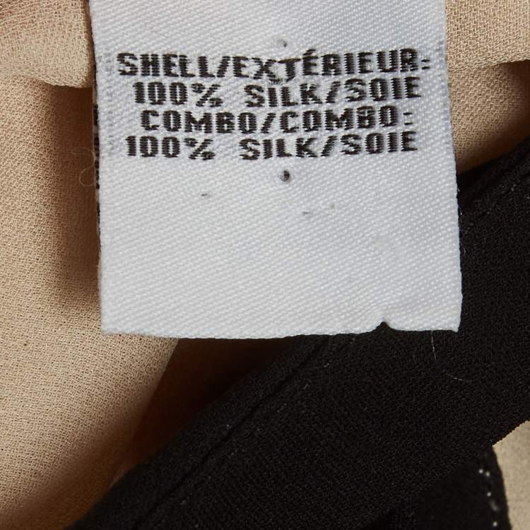 Pre Owned Diane Von Furstenberg Beige Silk Cut-Out Top M