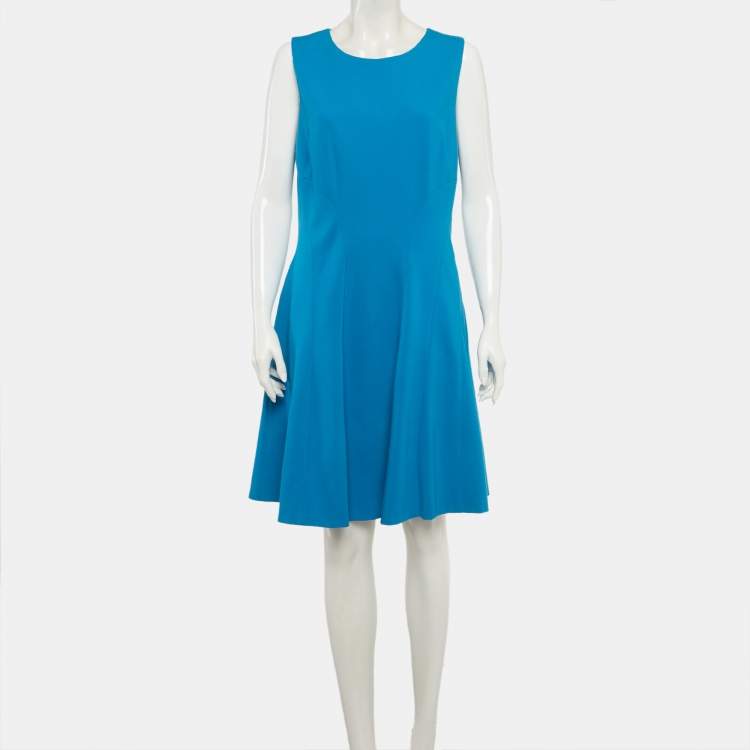 Pre Owned Diane Von Furstenberg Blue Jersey Citra Mini Dress XL