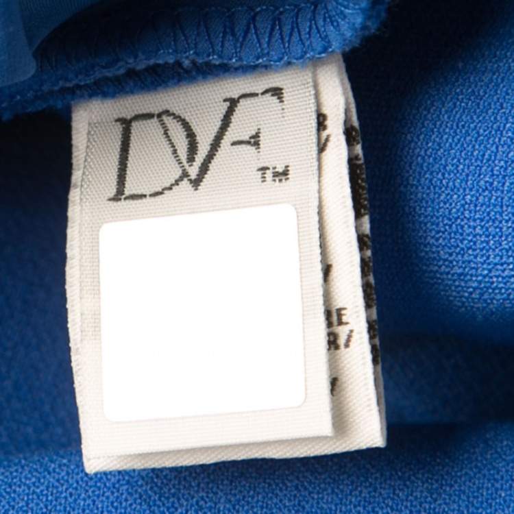 Pre Owned Diane Von Furstenberg Blue Sleeveless Fitted Megan Dress XL