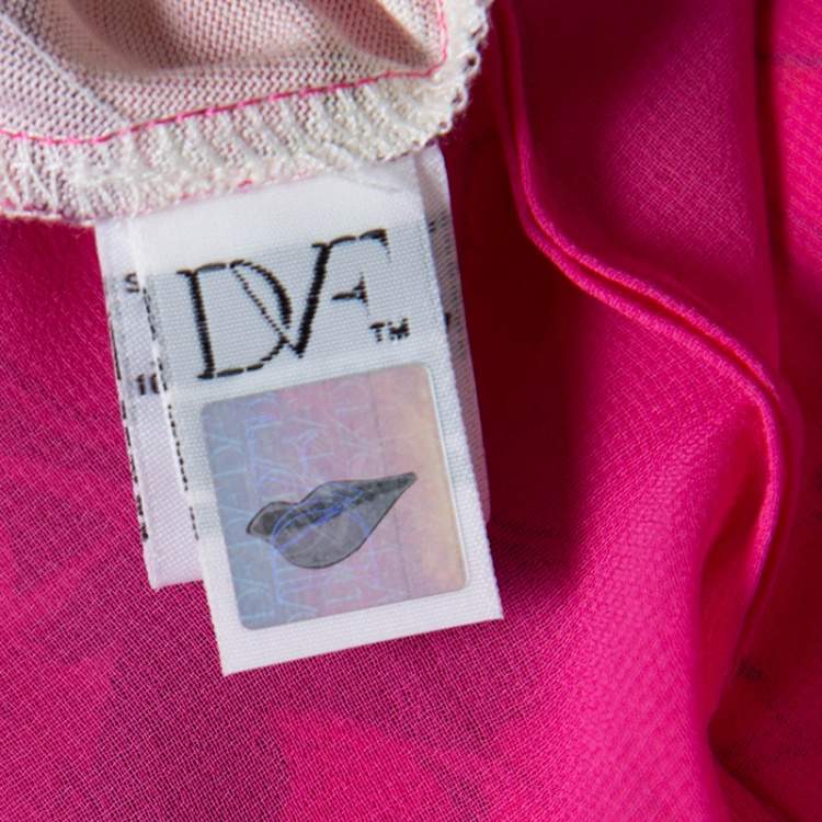 Pre Owned Diane Von Furstenberg Pink Silk Eden Garden Printed Davina Maxi Dress S