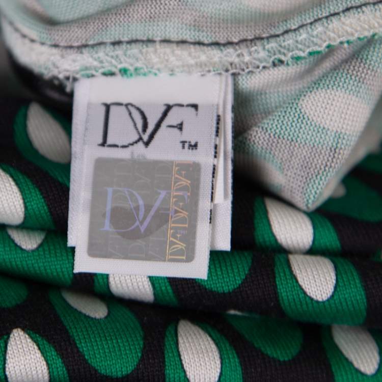 Pre Owned Diane Von Furstenberg Multicolor Printed Silk Jersey Denny Shirt Dress S