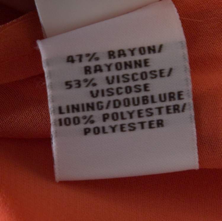 Pre Owned Diane Von Furstenberg Orange Long Sleeve Kea Dress M