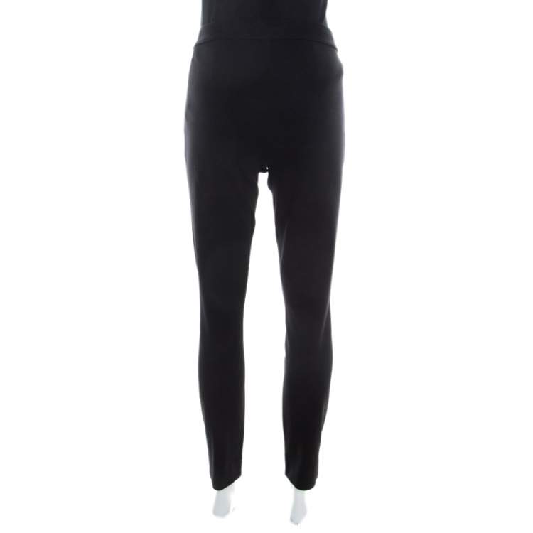 Pre Owned Diane von Furstenberg Black Stretch Cotton Cropped Genesis Pants M 
