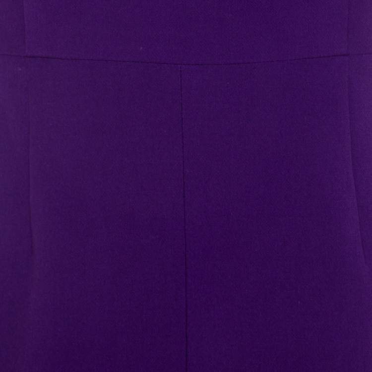 Pre Owned Diane von Furstenberg Purple Stretch Crepe Carrie Sheath Dress S
