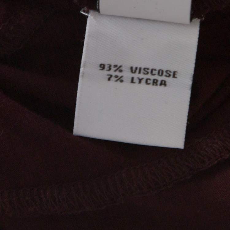 Pre Owned Diane von Furstenberg  Burgundy Cotton Jersey Fitted Joy Dress XS 