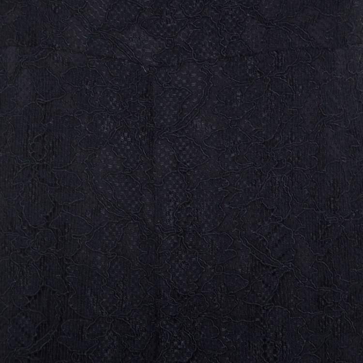 مملوكة مسبقًا Diane Von Furstenberg Black Lace Open Back Evangelina Gown M 