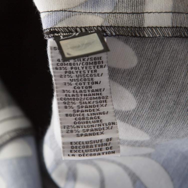 Pre Owned Diane von Furstenberg Blue Printed Cotton Silk Blend Sita Dress L
