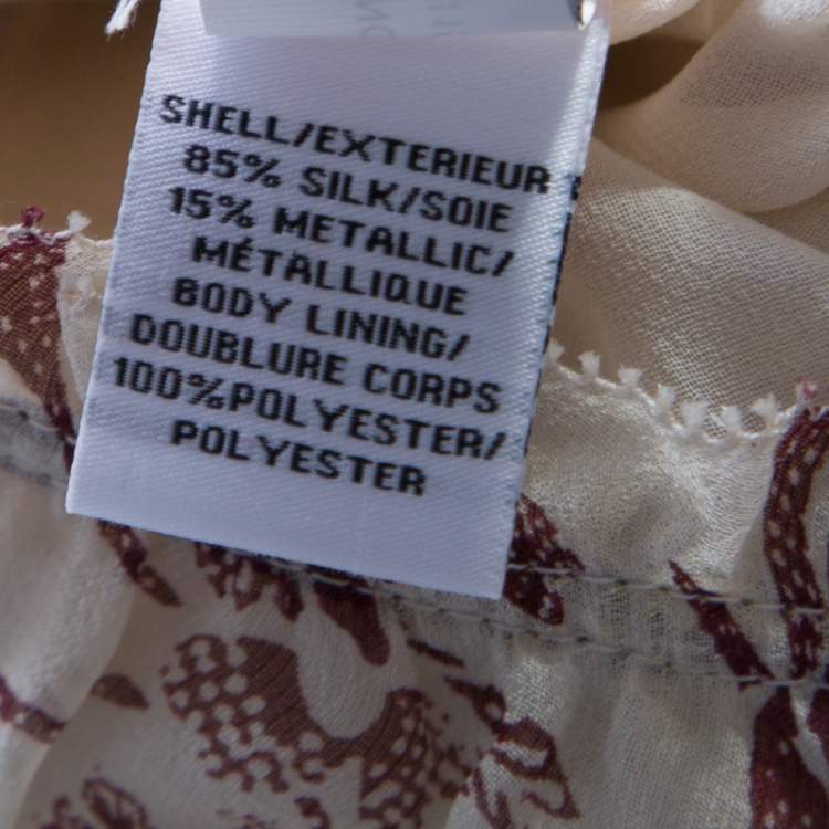 Pre Owned Diane Von Furstenberg Raisin Floral Print Lurex Insert Ruffled Jane Maxi Dress S