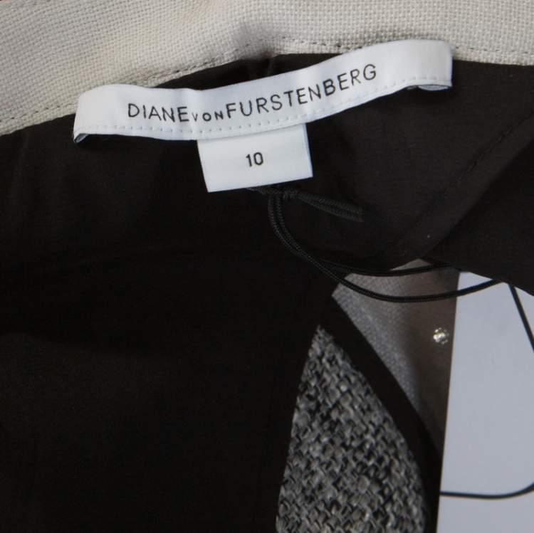 Pre Owned Diane von Furstenberg Silver Sequin Embellished Tweed Tamali Jacket L 