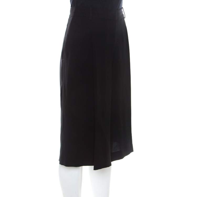 Pre Owned Diane Von Furstenberg Black Crepe Asheton Culottes M
