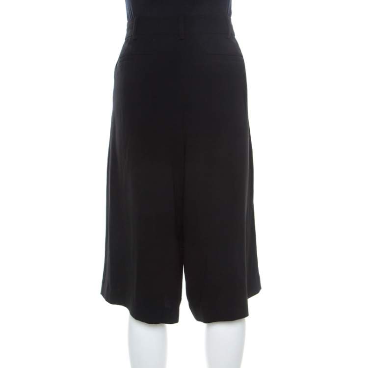 Pre Owned Diane Von Furstenberg Black Crepe Asheton Culottes M