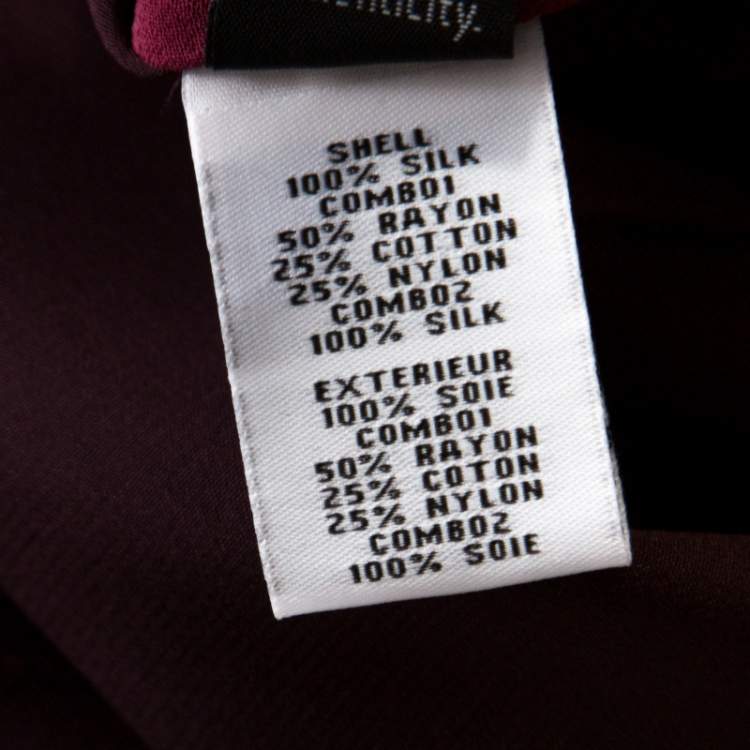 مملوكة مسبقًا Diane Von Furstenberg Burgundy Silk and Lace Bodice Branwen Blouse L 