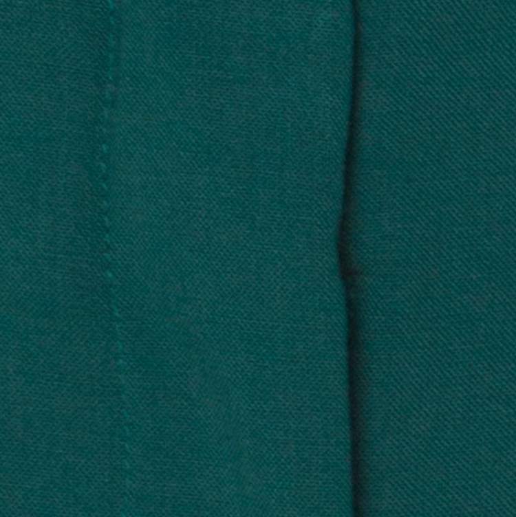 Pre Owned Diane Von Furstenberg Green Stretch Wool Pleated High Waist Trousers L