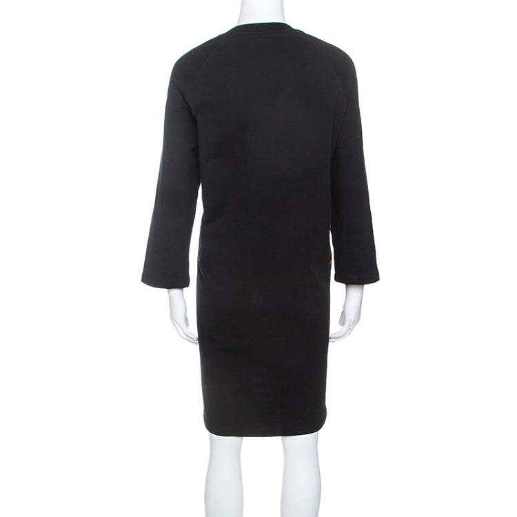 Pre Owned Dries Van Noten Black Jersey Embellished Sweatshirt Dress M