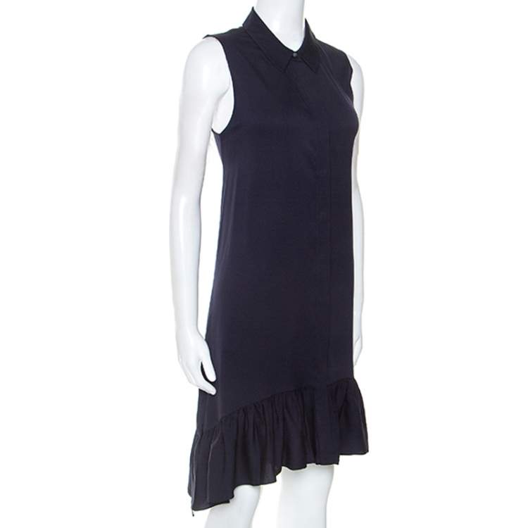 مملوكة مسبقًا Diane Von Furstenberg Navy Blue Stretch Silk Lanzi Dress M
