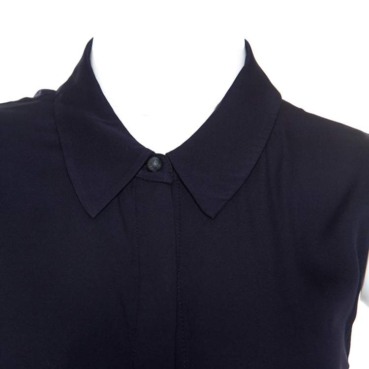 مملوكة مسبقًا Diane Von Furstenberg Navy Blue Stretch Silk Lanzi Dress M