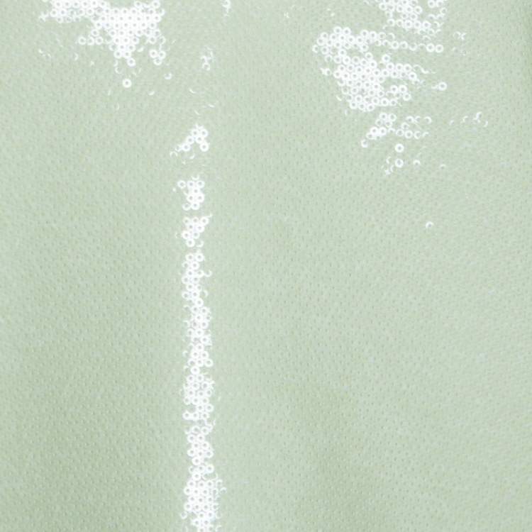 Pre Owned Diane Von Furstenberg Light Green Sequined Desta Tank Top M