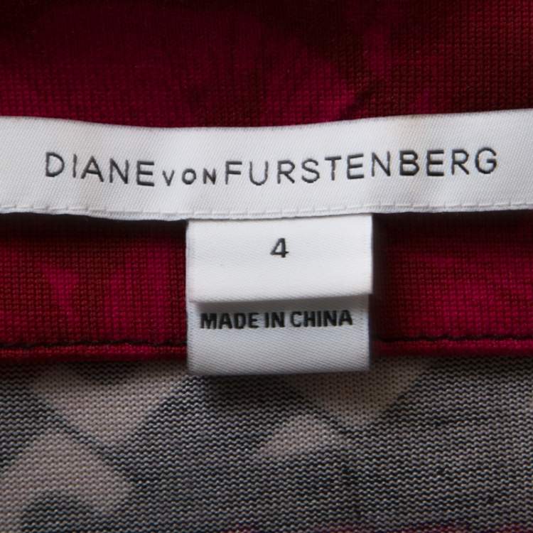 Pre Owned Diane Von Furstenberg Multicolor Floral Print Silk New Julian Two Wrap Dress S
