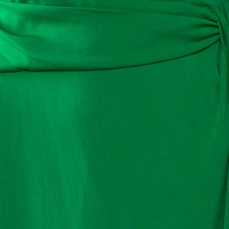 Pre Owned Diane von Furstenberg Green Stretch Silk Aveline Dress M