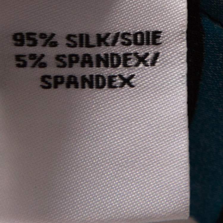 Pre Owned Diane Von Furstenburg Black and Blue Silk Printed Lindi Dress M