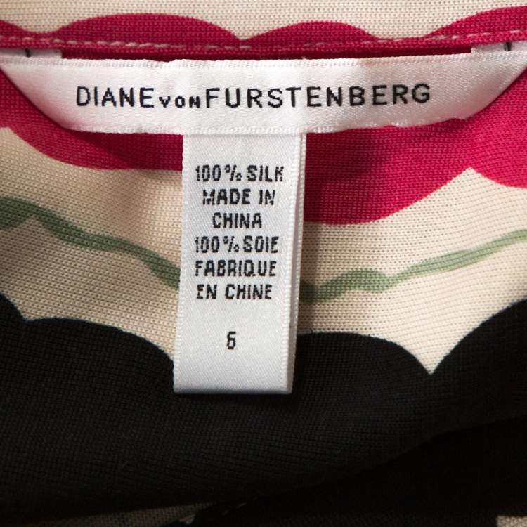 مملوكة مسبقًا Diane Von Furstenberg Multicolor Printed Silk Jersey Polo Dress M