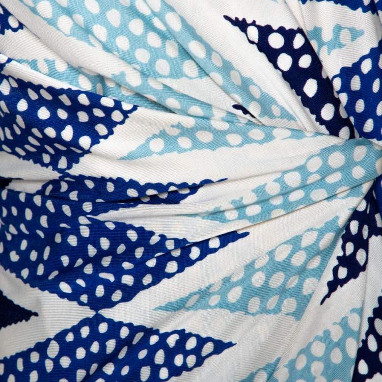 Pre Owned Diane Von Furstenberg Ornamentalist Diamonds Print Evrin Wrap Dress M