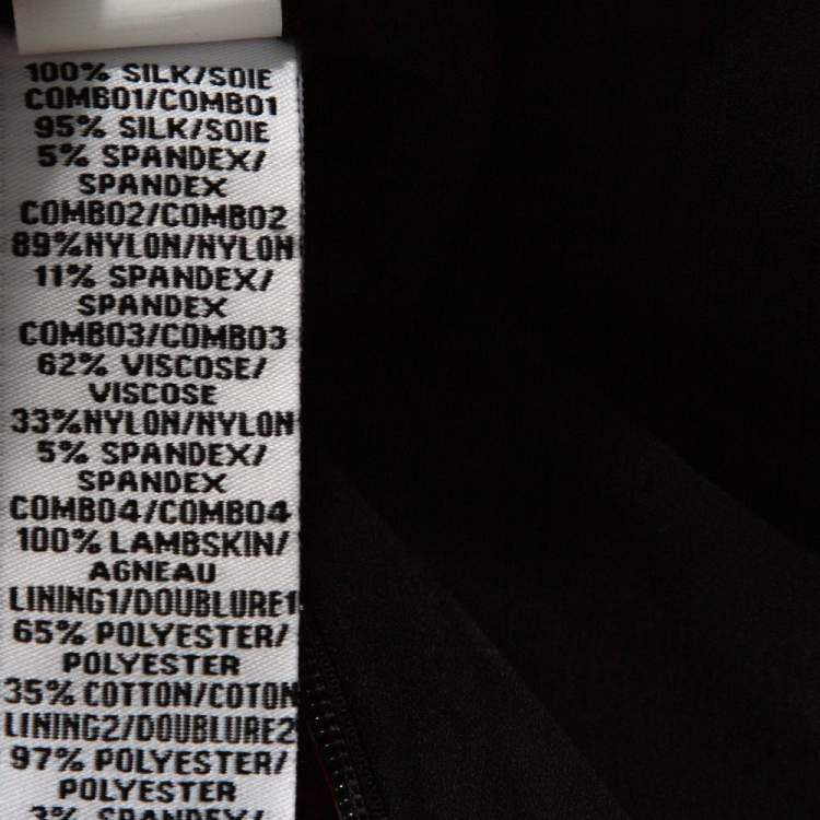 Pre Owned Diane Von Furstenberg Multicolor Printed Silk Leather Trim Serena Dress S