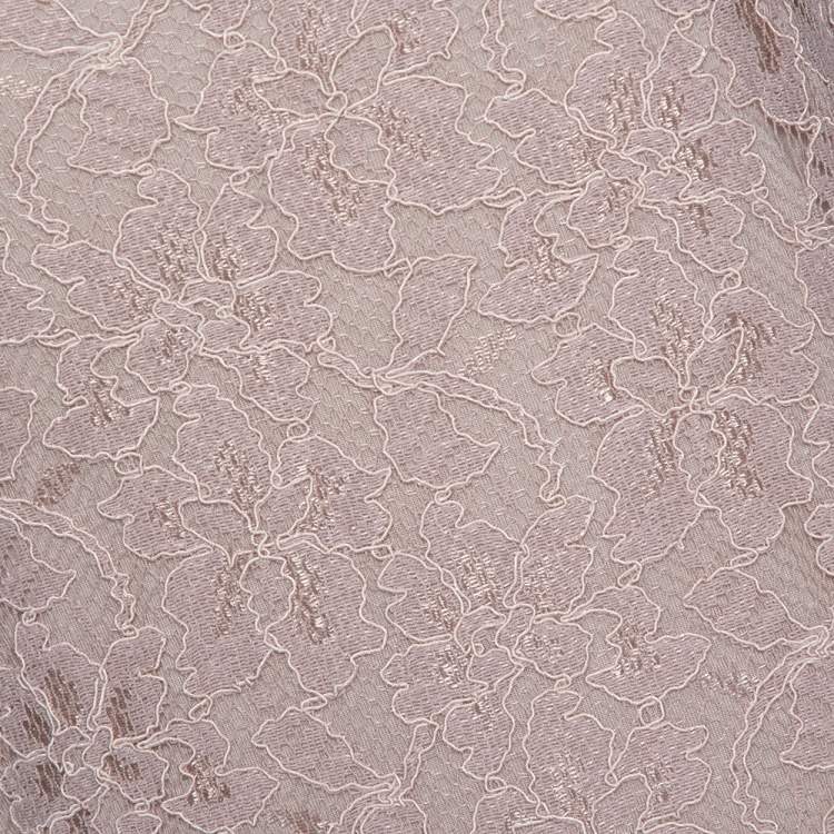 Pre Owned Diane von Furstenberg Beige Lace Zarita Shift Dress M
