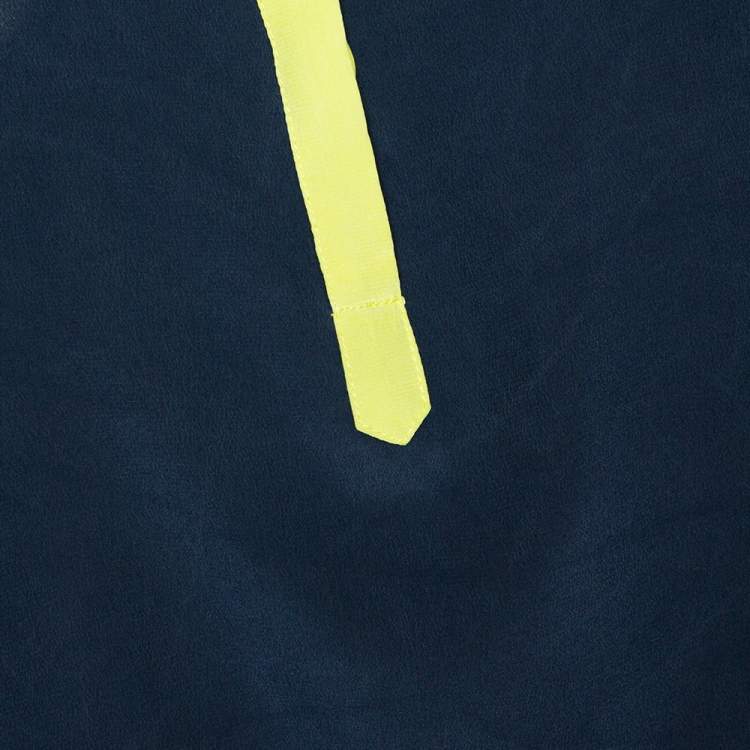 Pre Owned Diane Von Furstenberg Naval Blue Silk Contrast Trim Maisy Blouse L