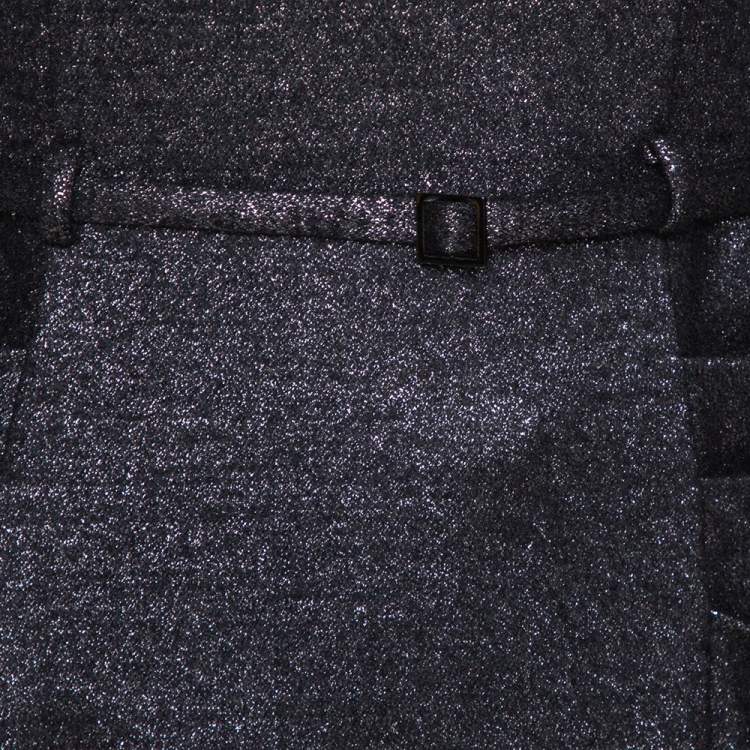 Pre Owned Diane von Furstenberg Black Lurex Wool Blend Ellen Marie Dress S