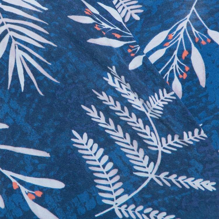 Pre Owned Diane Von Furstenberg Blue Printed Knit New Julian Two Wrap Dress S