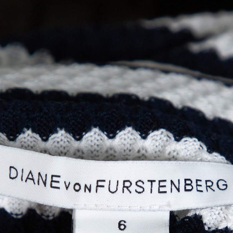Pre Owned Diane von Furstenberg Navy Blue Walda/Lacie Skirt & Jacket Set S