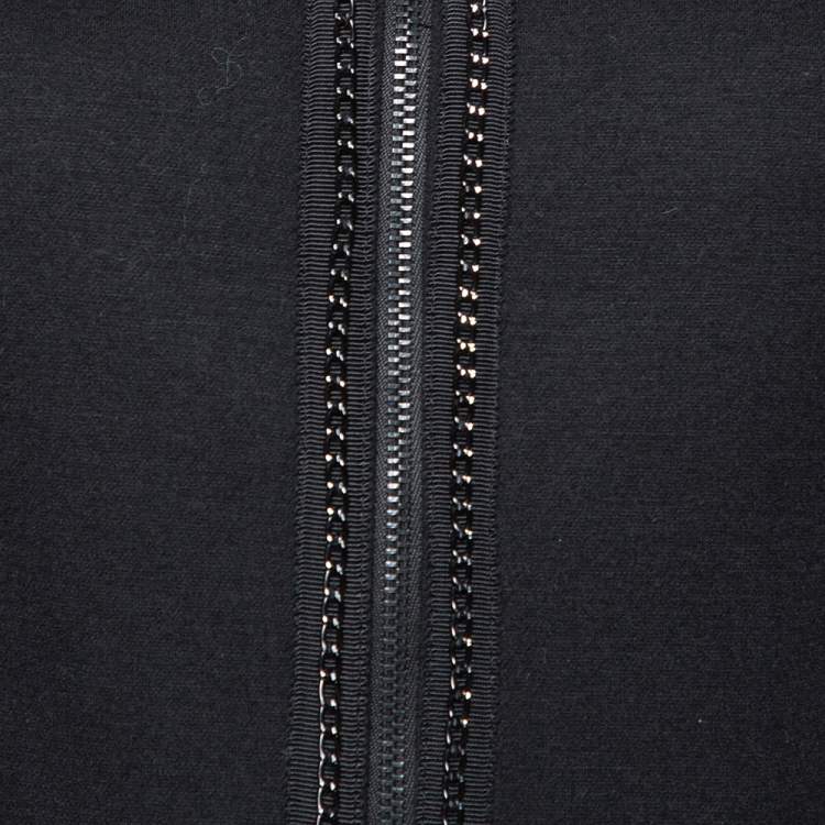 Pre Owned Diane Von Furstenberg Black Felted Wool Roccoco Jacket S