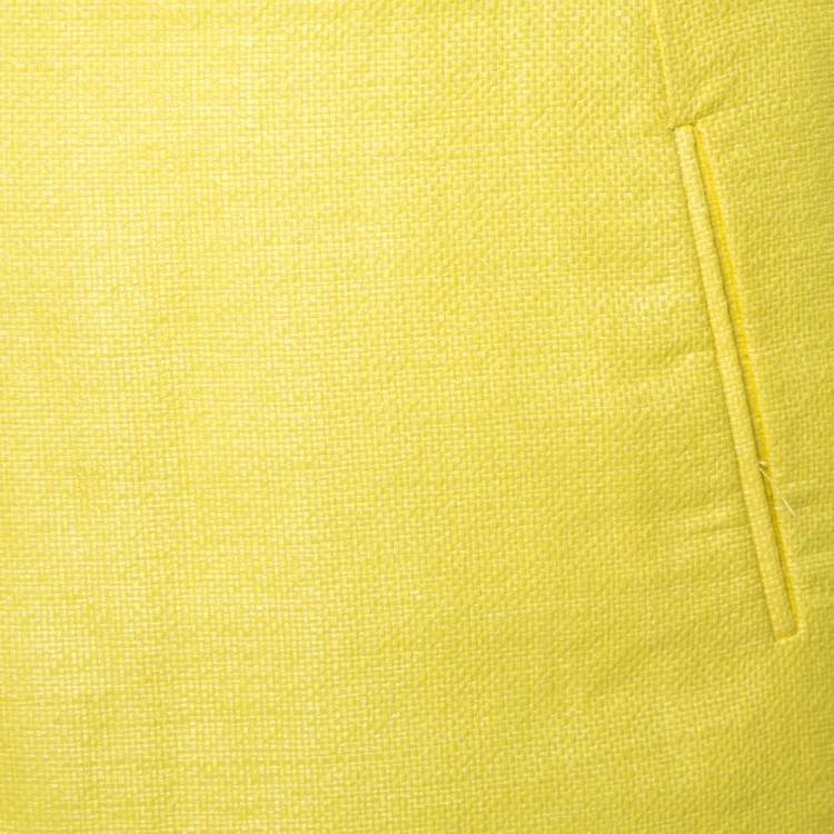 Pre Owned Diane Von Furstenberg Yellow Coated Raffia Elley Mini Skirt S