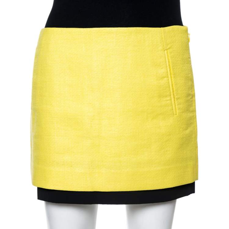 Diane Von Furstenberg Yellow Coated Raffia Elley Mini Skirt S Diane Von ...