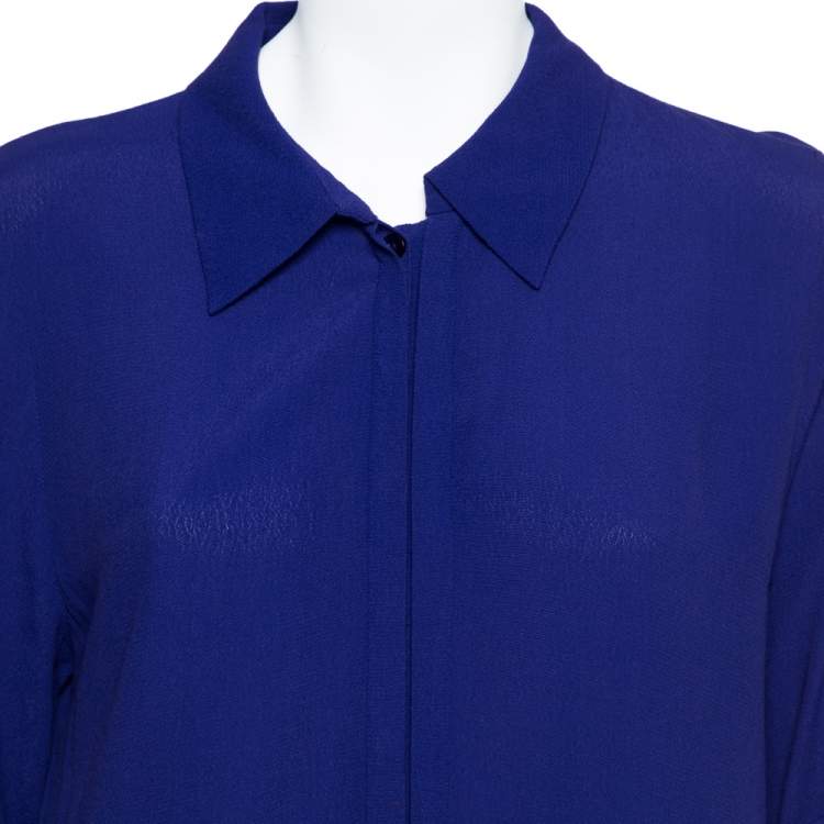 Pre Owned Diane von Furstenberg Colorblock Crepe Layered New Hatsu Dress M