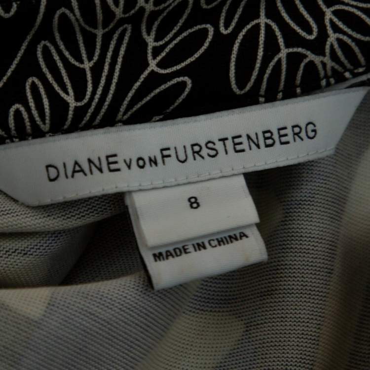 Pre Owned Diane von Furstenberg Blue Printed Silk Jersey Orchid Maxi Wrap Dress M